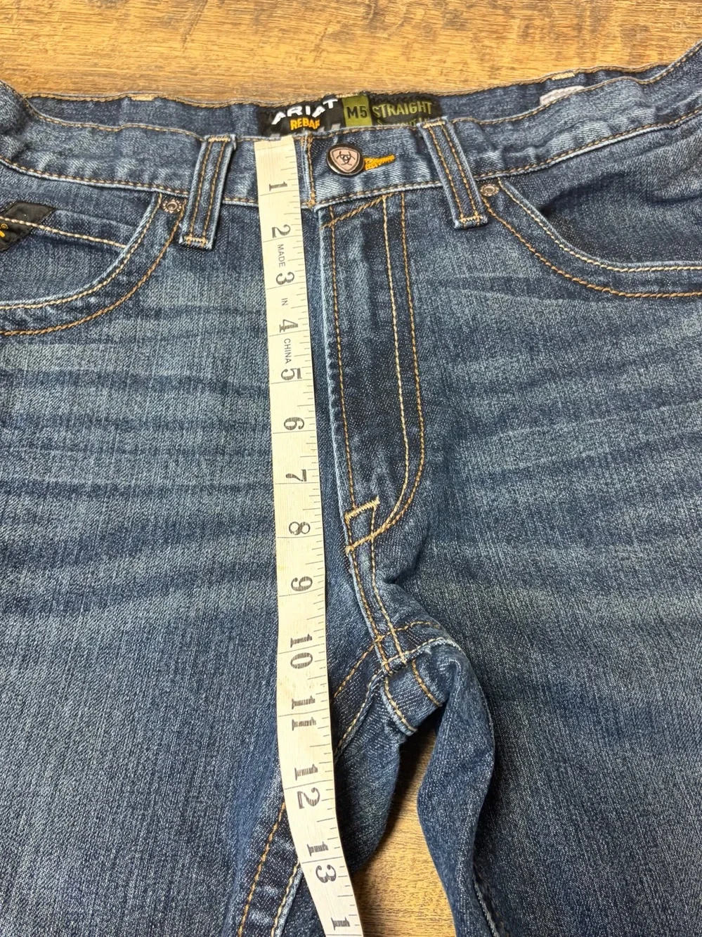 Ariat M5 Straight Fit Straight Leg Jeans Mens 34x36 Blue Denim Rebar